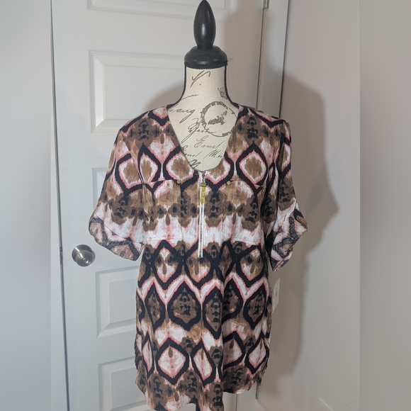 Ellen Tracy Tops - Ellen Tracy Multicolor Patterned Blouse Size M